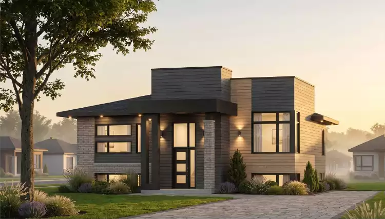 image of bi-level house plan 7560