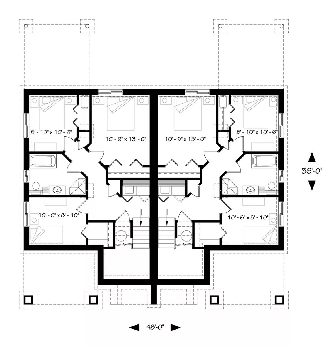 3 Bedroom Craftsman Style Duplex House Plan 7856: Aspen Lodge - 7856