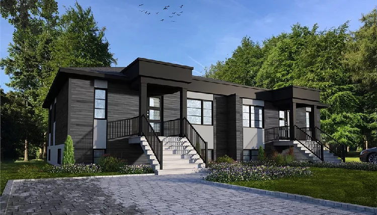 image of duplex house plan 7866