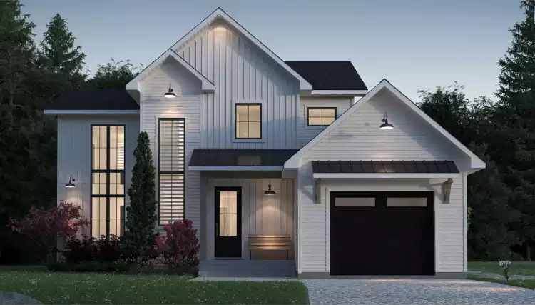 image of small modern farmhouse plan 9152