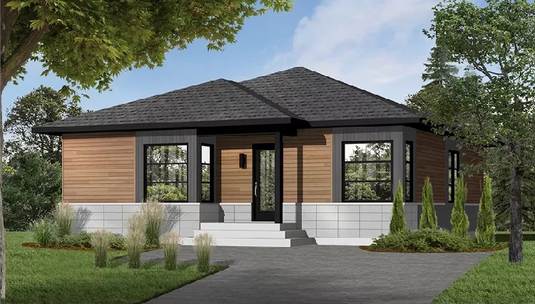 image of small modern house plan 9524