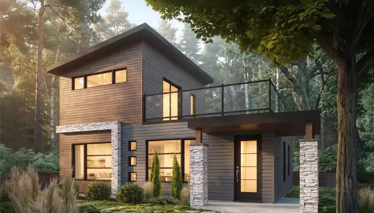 image of small modern house plan 9690