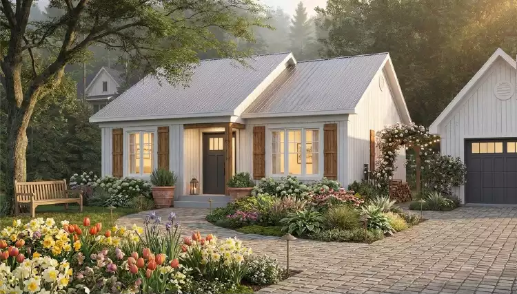 image of small ranch house plans with porches plan 9782