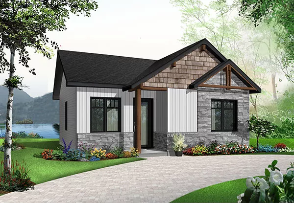 image of tiny contemporary house plan 9820