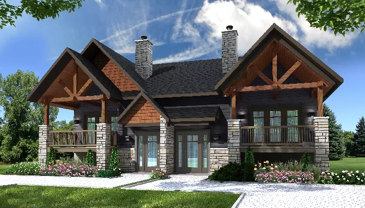 image of duplex house plan 7856