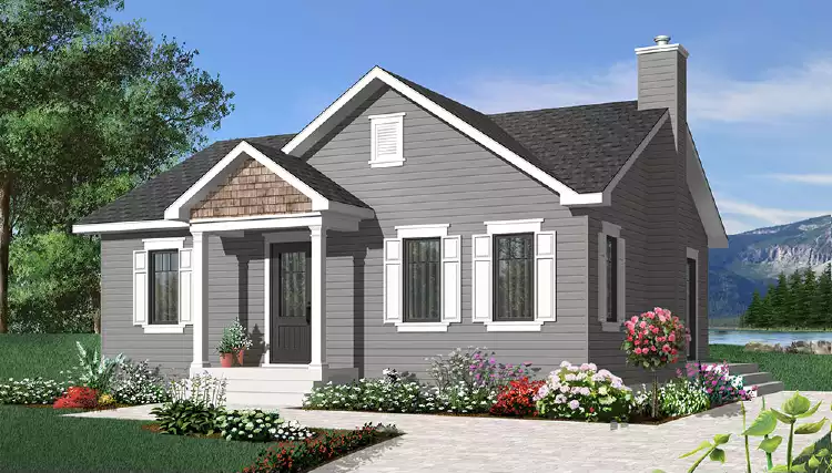 image of tiny bungalow house plan 3194