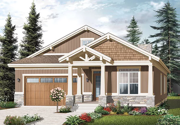 image of small lake house plans with garage plan 9543