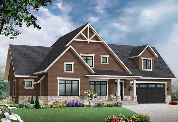 image of 2 story cottage house plan 9814