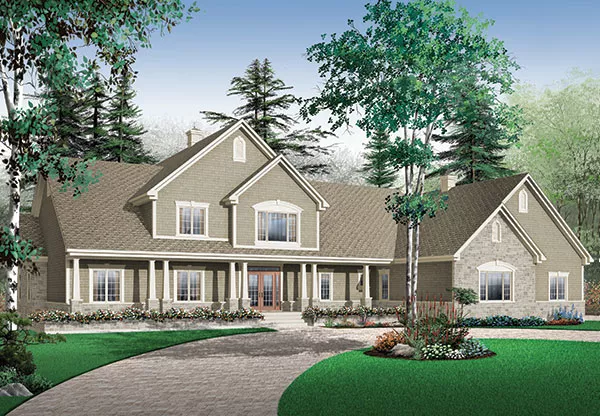 image of large bungalow house plan 9561