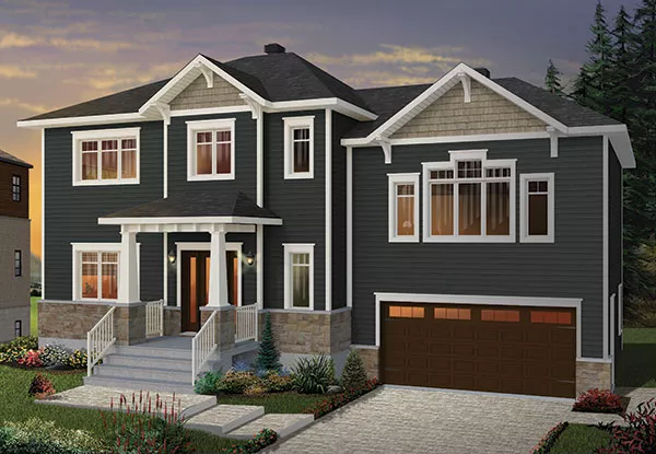 image of 2 story craftsman house plan 9708