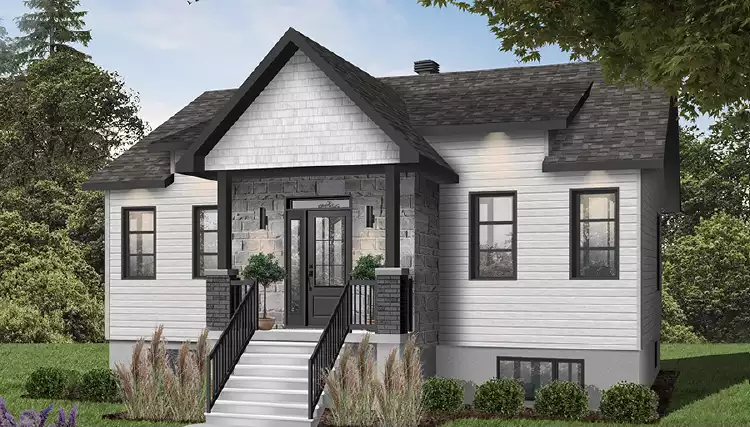 image of single story contemporary house plan 7488