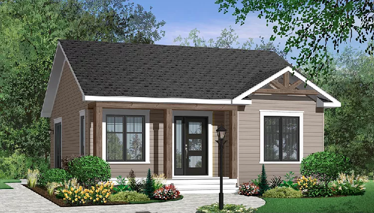 image of tiny bungalow house plan 9567