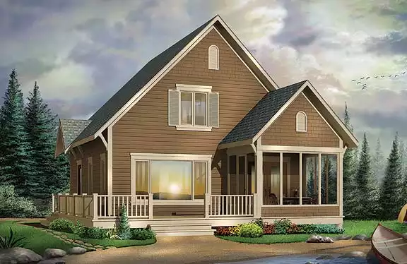 image of small lake house plans with loft plan 4649