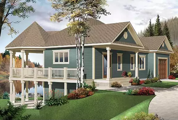 image of 2 story beach house plan 4650