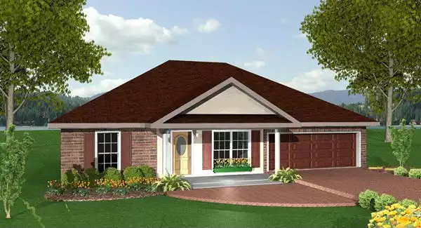 image of single story cottage house plan 5661