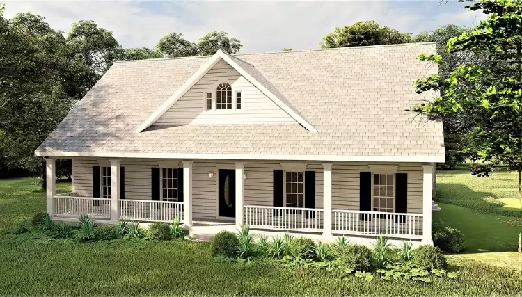 image of single story farmhouse plan 5680
