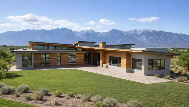 image of large contemporary house plan 7449