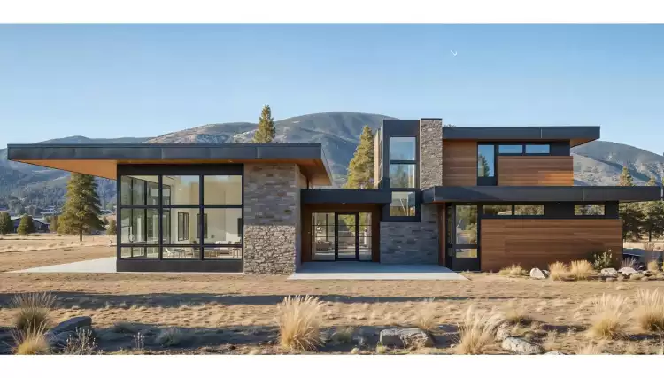 image of mid century modern house plan 8578