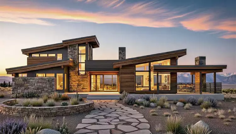 image of 2 story contemporary house plan 8600