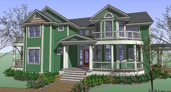 image of large victorian house plan 5819