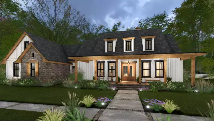 image of single story cottage house plan 10181