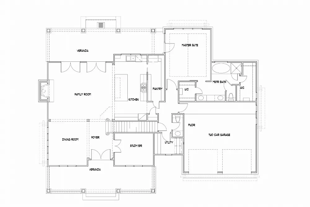 Two Story Modern Farmhouse Style House Plan 6576: The