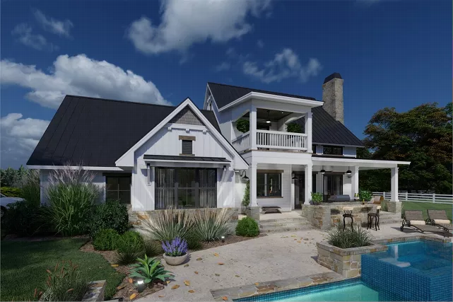 Two Story Modern Farmhouse Style House Plan 6576: The