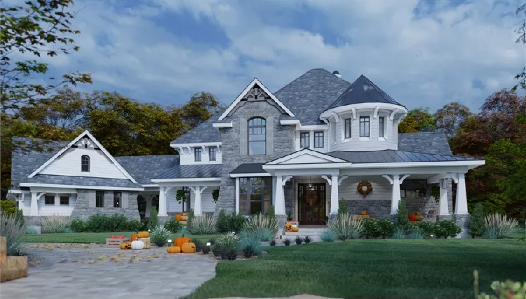 image of large french country house plan 8712