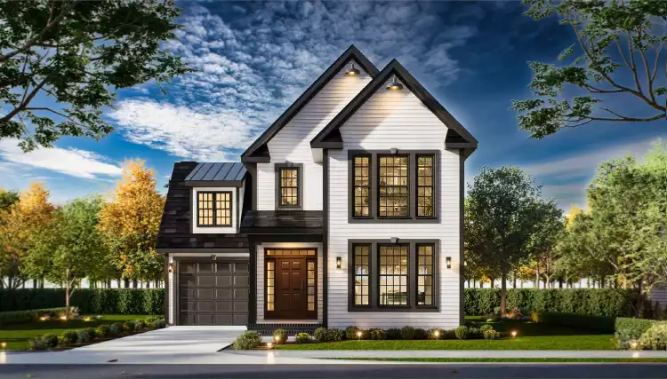 image of small modern farmhouse plan 11173