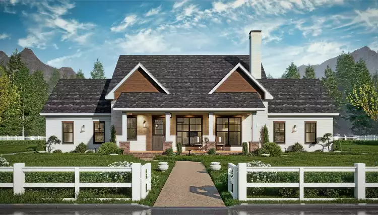 image of small farmhouse plans with porches plan 12189