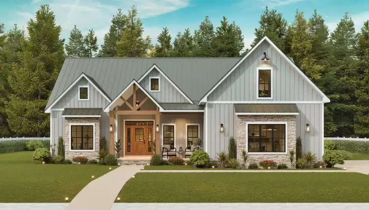 image of 2 story modern farmhouse plan 12275