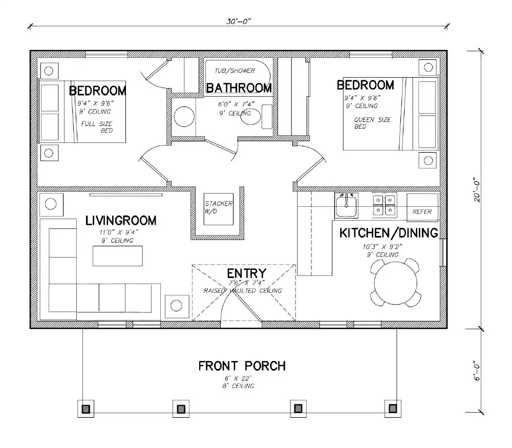 Grassy Hill Road | Tiny Country Cottage Style House Plan 10929 - 10929, image size:1000x875