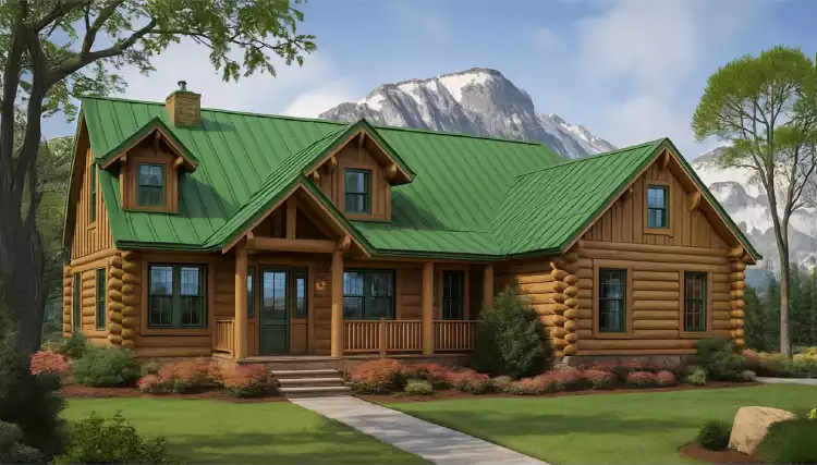 image of single story farmhouse plan 5068