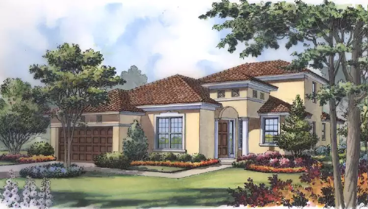 image of 2 story mediterranean house plan 6416