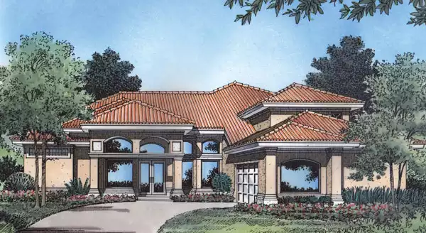image of courtyard house plan 4943