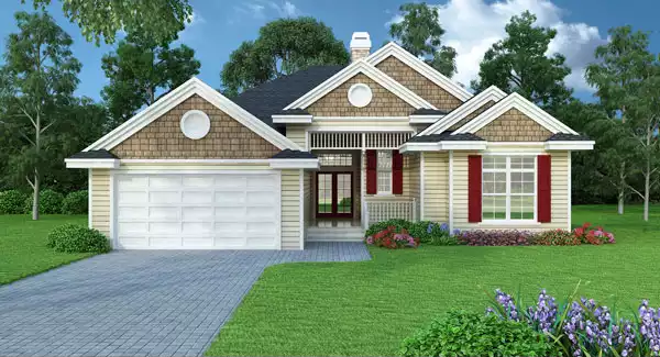 image of single story contemporary house plan 4718
