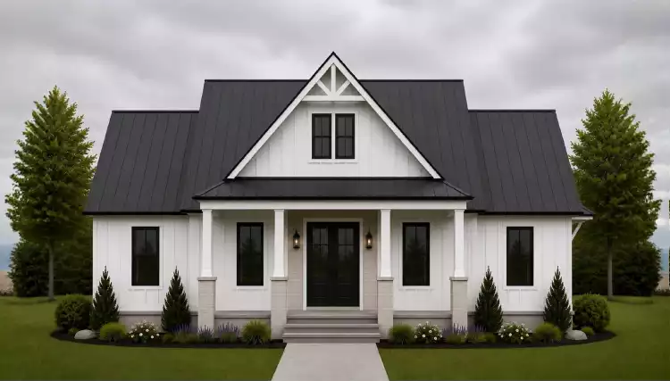 image of small modern farmhouse plan 12788