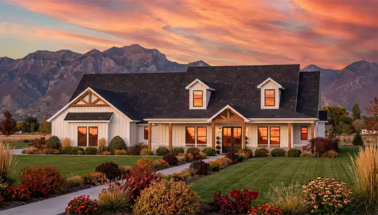 image of single story ranch house plan 10144