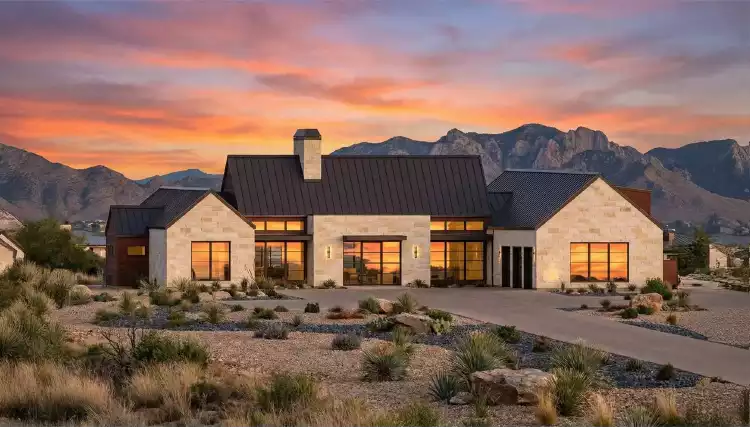 image of single story contemporary house plan 12159