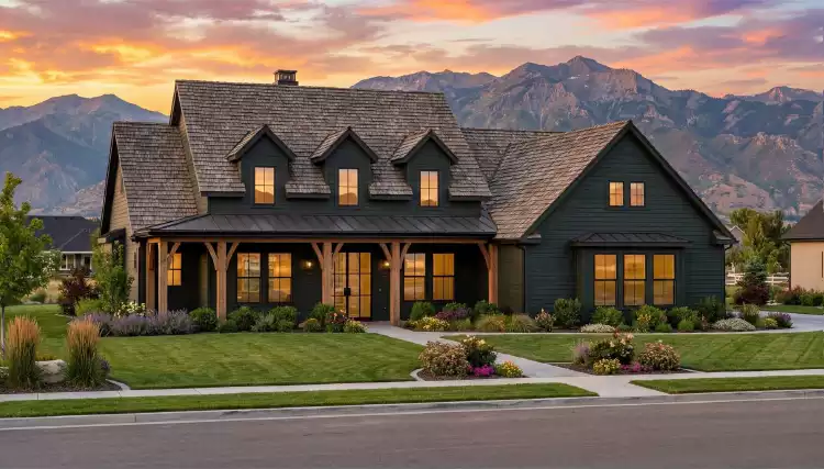 image of single story farmhouse plan 6749