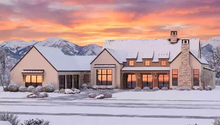 image of single story farmhouse plan 6879