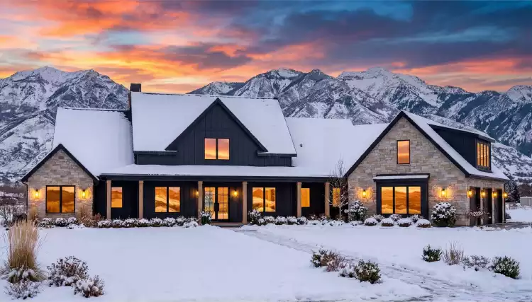 image of single story farmhouse plan 7191