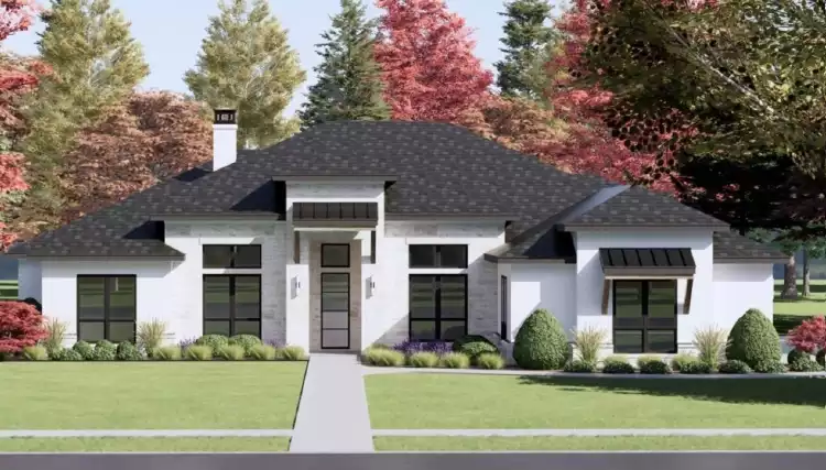 image of side entry garage house plan 8452
