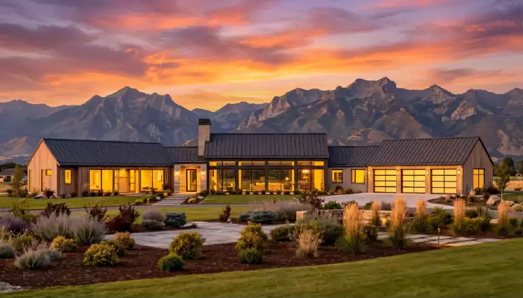 image of single story ranch house plan 9178