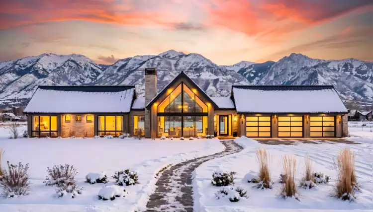 image of single story ranch house plan 9181