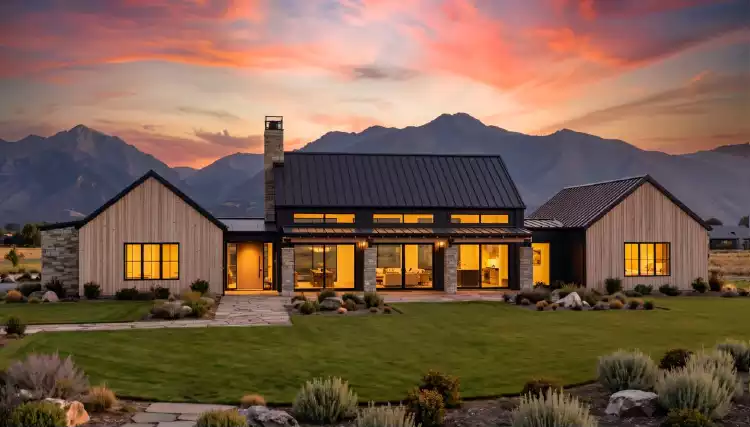 image of single story ranch house plan 9197