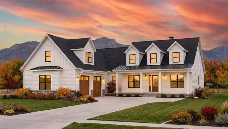 image of single story cape cod house plan 9208