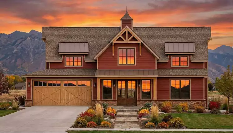 image of single story ranch house plan 9218