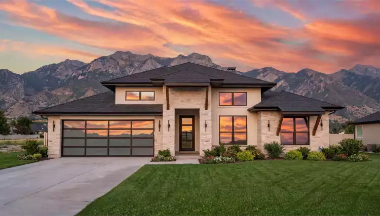 image of single story mediterranean house plan 9220