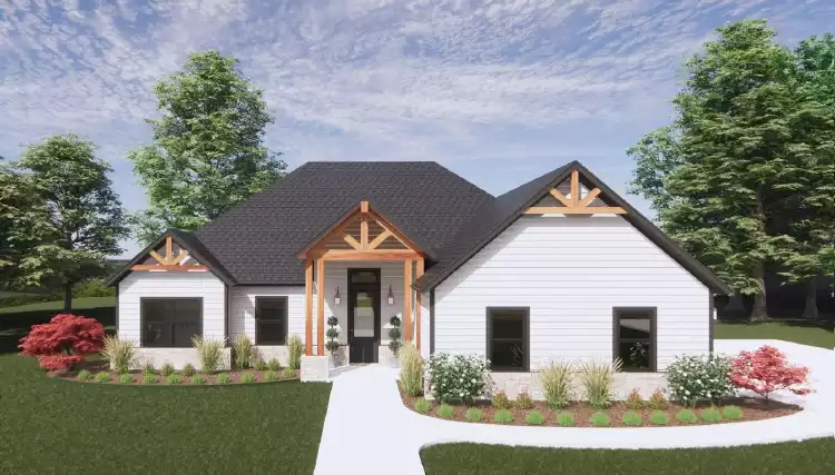image of single story farmhouse plan 9247